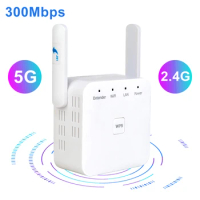 2.4G 5Ghz Wireless WiFi Repeater WiFi Booster 300M 1200 Mbps WiFi Amplifier Signal Extender Long Range Wireless Wi-fi Repeater