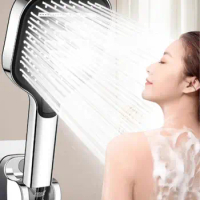 New 3 Modes Shower Head 2024 Rainfall High Pressure Water Saving Adjustable One Key Stop Button for Bathroom Accessory