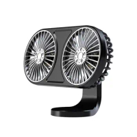Car Fan 360 Adjustable 3 Head Air Fan Automotive Electric Fan Usb/12v/24v  Fan 2 Speeds Car Silent Fan For Home Desk Office&car