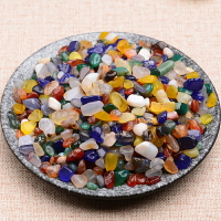 水晶碎石天然紅瑪瑙擺件盆栽魚缸裝飾造景小彩色石頭子兒童寶石