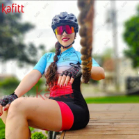 Kafitt female cyclist mono mujer verano female cycling clothes on sale roadbike shorts female cycling overalls brazil Rompers
