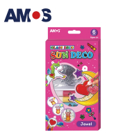 韓國AMOS 6色飾品集模型版DIY新款玻璃彩繪組(台灣總代理公司貨)