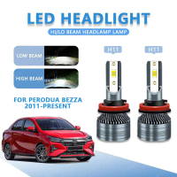 2 pcs for Perodua BEZZA 2011- PRESENT H11 Đèn LED siêu sáng cao/thấp Đèn pha car LED trắng