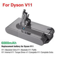 6000mAh SV14 Battery 25.2V Lithium Li-ion Vacuum Cleaner Rechargeable Battery for Dyson V11 Absolute V11 Animal SV15 970145-02