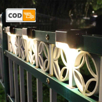 Lampu Taman Tenaga Matahari 4 PCS Warm White Outdoor Waterproof Solar Panel Otomatis Pagar Menyala T