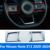 Car Accessories For Nissan Note E13 2020-2023 2024 Interior Matte Steering Wheel Cover Molding Trim Decoration Frame Sticker