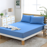 LAMINA 枕套床包組 綠能涼感紗抗菌針織-雙人(條紋藍)