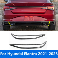 Rear Fog Light Lamp Cover Trim For Hyundai Elantra Avante 2021 2022 2023 Carbon Fiber Foglight Protector Accessories Car Styling