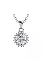 Her Jewellery Berlian Moissanite Florale Pendant [GRA CERTIFICATE MOISSANITE DIAMOND] - Kalung 1ct M