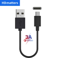 Short Type-C Charger Cable for Sony wireless headphone USB A male to USB-C Type C fast charger power cable for Xiaomi Samsung