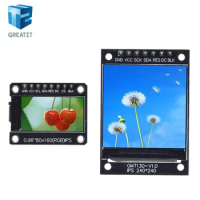 GREATZT TFT Display 0.96 / 1.3 inch IPS 7P SPI HD 65K Full Color LCD Module ST7735 Drive IC 80*160 (Not OLED) For Arduino