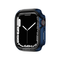 軍盾防撞 抗衝擊 Apple Watch Series 9/8/7 (41mm) 鋁合金雙料邊框保護殼(深海藍)