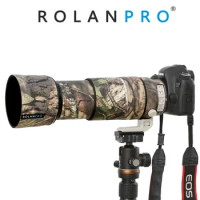ROLANPRO Camouflage Lens Coat for Canon EF 100-400mm f4.5-5.6 L IS II USM Lens Protective Cover Guns Case Photography Backpack