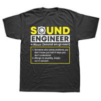 Funny Sound Engineer Noun For Audio Engineer T Shirts Graphic Cotton Streetwear Short Sleeve Birthday Gifts Summer Style T-shirt