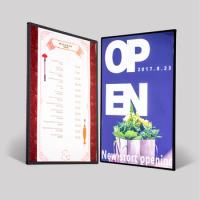 A4 led lighted electronic restaurant menu board publicity led light glass led light ad material