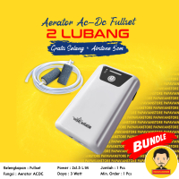 Pompa Udara Aerator Mesin Gelembung 1 2 Lubang ACDC AC DC Aquarium Kolam Ikan Hias Aquascape Koi Ful