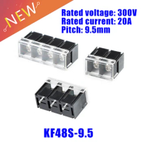 10Pcs KF48S-9.5 2P 3P 4P Straight plug with protective cover pcb connector 9.5mm pitch fence terminal side pin