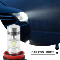 Mentol Pemanduan Lampu Kabus LED, Kuasa Tinggi, 2X H8 H11 H16 6000K Putih, 100W, DRL