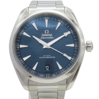 【二手名牌BRAND OFF】OMEGA 歐米茄【再降價】海馬 Aqua Terra 腕錶 不鏽鋼 藍色錶盤 自動上鍊 220.13.41