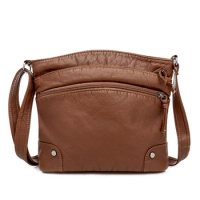 Sling Bag, High-Quality Female Bag Korean Style Shoulder Bag Sling Fashion Retro PU Leather