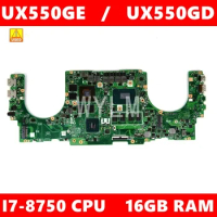 UX550GE I7-8750H CPU 16GB RAM GTX1050TI/V4G Mainboard For ASUS UX550G UX550GE UX550GD Laptop Motherboard Test