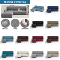 Waterproof Corner Sectional Couch Covers for Sectional Sofa L Shape Quilted Non Slip Sofa Cover Living Room Slipcover Washable