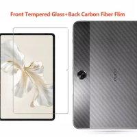 For OPPO Pad Neo 11.4 2024 Air2 Pad11 Air 10.36 Pad 2 11.61 Soft Back Carbon Fiber Film + Tempered Glass Front Screen Protector
