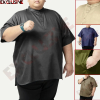 Plus Size Mens Kurta Casual Lelaki Big Size Kurta Shirt Short Sleeves Kurta Big Size / Kurta Stand C
