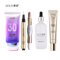 SheZi And MACK ANDY Face Sunscreen Set Concealer Whitening Waterproof Isolating Cream Women's Face Professional Cosmetics
