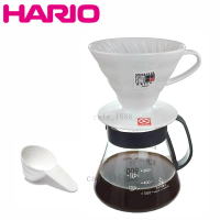HARIO 1-4人份 V60有田燒陶瓷濾杯+台玻耐熱玻璃咖啡壺600ml