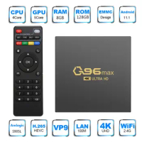 Q96 MAX Smart TV Box Android 11 Amlogic S905L Quad Core 2.4G WIFI 4K Set Top Box 8GB+128GB Media Player H.265 Home Theater