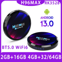 H96 MAX RK3528 Android 13 Quad Core Support 8K Video Wifi6 BT5.0 2/4GB RAM 16/32/64GB ROM Media Player Android TV Box