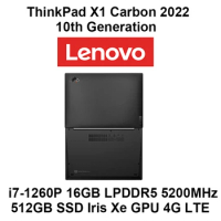 High-end Lenovo Laptop ThinkPad X1 Carbon 2022 Gen 10 14 Inch 2.2K Led Backlit Screen i7-1260P 16GB LPDDR5 5200Win11 Pro 4G LTE