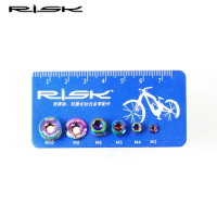RISK MTB Road Bike Screw Bolt Nut Thread Measuring Ruler Gauge Size Checker for Titanium Alloy Metric Bolts Screws RL232