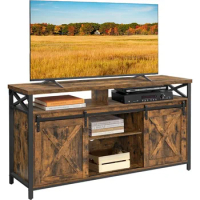 Stand for 65 Inch TV, Entertainment Center, Table and Console, TV Cabinet with Adjustable Shelves, Industrial