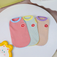 Áo Thun Cotton Sọc Ba Màu Chó Mèo Thời Trang Quần Áo Thú Cưng Thiết Kế Cao Cấp Mùa Hè Hiha Pets