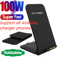 100W NEW QI wireless charger stand foldable phone stand for iphone 12 13 14 15 Pro XR XS 8 Samsung S22 S21 S20 S9 xiaomi huawei