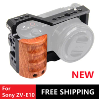 Sony ZV E10 Camera Cage New Upgrade Metal Camerig Mount Video Shooting Rig Stabilizer with Wood Handle