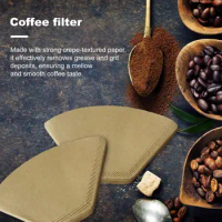 Durable Coffee Filter Paper 100pcs Natural Unbleached Coffee Filter Paper for Pour Over Dripper Cone Disposable Universal Coffee