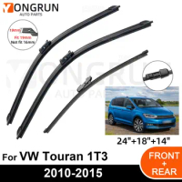 3PCS Car Wiper for VW Touran 1T3 2010-2015 Front Rear Windshield Windscreen Wiper Blade Rubber Accessories