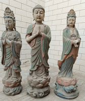 彩繪木雕佛像雕刻釋迦牟尼觀音菩薩  高1米