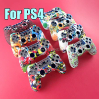 For Playstation 4 PS4 Pro PS4 Slim Gamepad Protect Camouflage Camo Silicone Gel Guards Soft sleeve Skin Grip Cover Case Graffiti