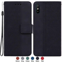 Case for Xiaomi Redmi 9A Case Redmi9A Leather Cover on for Redmi 9AT 9 A Capa Soft Silicone Geometric Wallet Leather Phone Cases