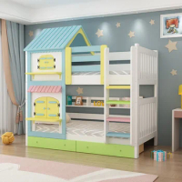 Baby Simple Double Bed Designer Kids Wooden Bedframe Storage Double Bed Bunkbeds Design Nordic Furniture