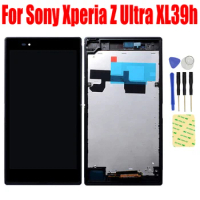 For Sony Xperia Z Ultra LCD XL39h XL39 C6833 C6802 C6843 LCD Display Module Pantalle Touch Panel Digitizer Sensor Assembly Frame
