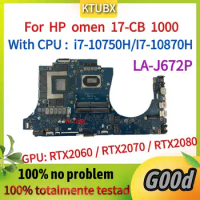 LA-J672P.For HP omen 17-CB 1000 Laptop Motherboard.with i7-10750H/I7-10870H CPU.RTX2060 6GB/RTX2070 8GB.M01208-601.100% Test