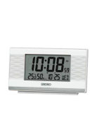 Seiko Jam Weker Seiko QHL094 QHL094W Plastic Case Pearl White Color LCD / Digital Dial Thermometer B