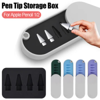 Magnetic Rotation Touch Pen Nib Storage Box For Apple Pencil 1st 2nd iPad iPencil Replacement Tip 4 Slot Protector Case Cover