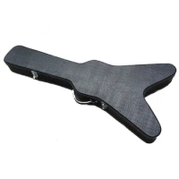 Swallowtail fork V-shaped special-shaped electric guitar special Black leather case Hard box Wood