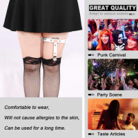 1PC Women Sexy Body Punk Goth Leather Elastic Garter Leg Ring Clothing Skull Accessory Leg Suspender Erotic Stocking Clip Garter